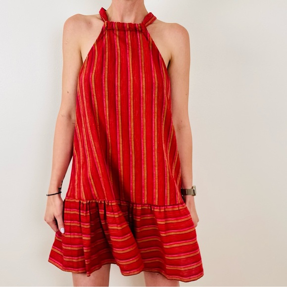 Bcbgeneration Halter Tent Dress striped mini boho - Picture 1 of 10